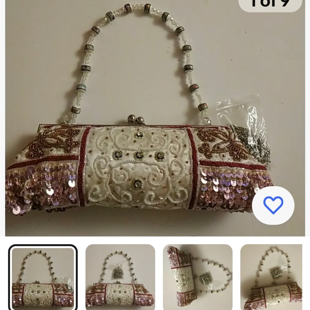 Sequins beaded clutch
